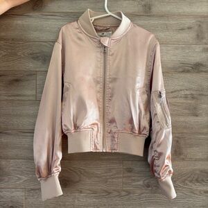 H&M Pink Satin Flight Jacket, Kid’s Size 8-9